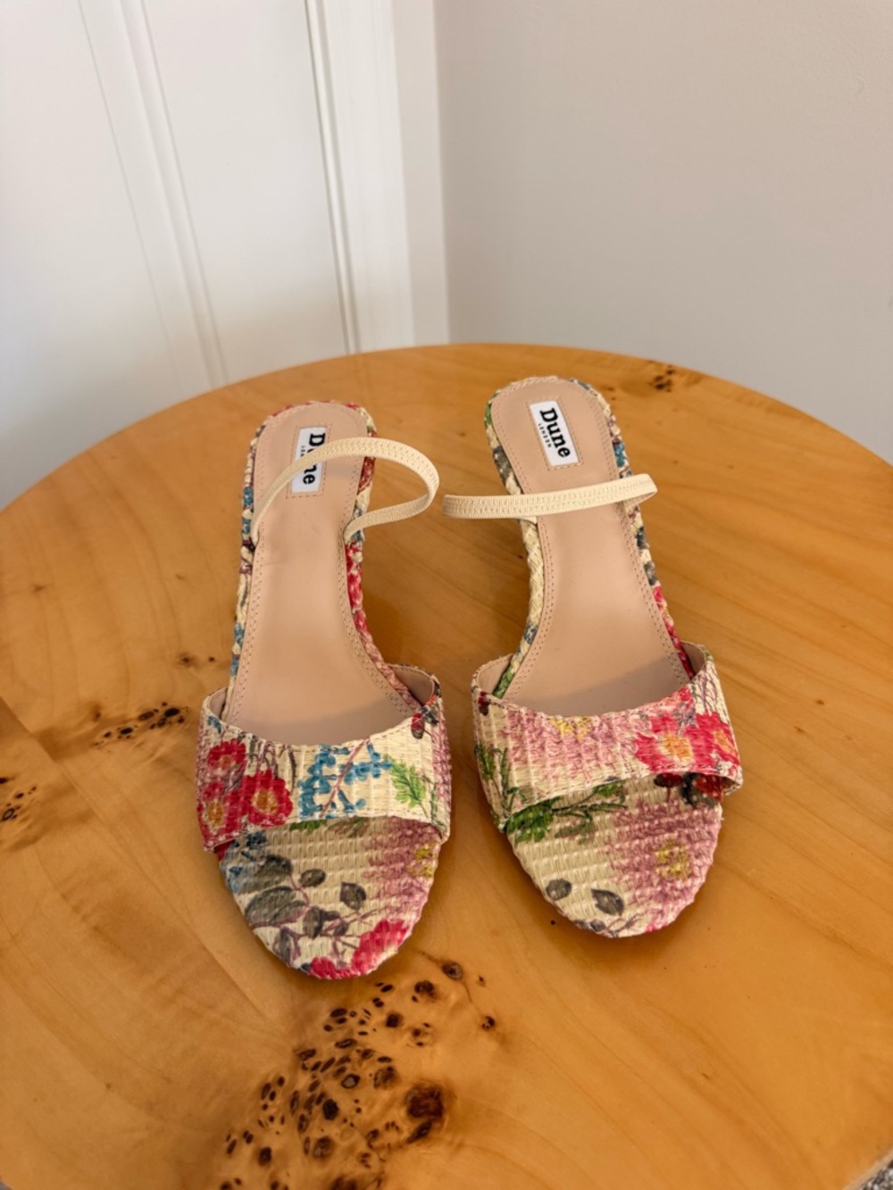 Dune London Floral Slingback Mules in Pink, Green, Blue